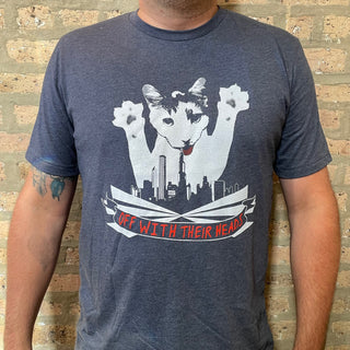 Off With Their Heads "Microzilla" Heather Navy Tee Shirt