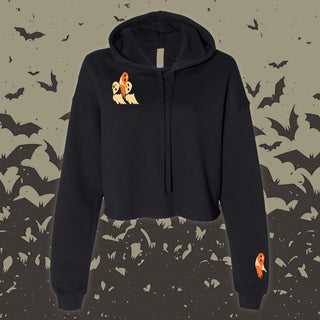 Jen Trok "Ghostie" Ladies Crop Hoodie