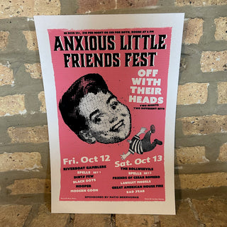 Off With Their Heads "Anxious Little Friends Fest" Limited Hand Screened Show Poster