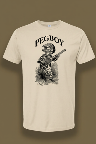 Pegboy "Strummin'" Cream Tee – Dark Background