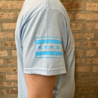 Naked Raygun "Chicago Flag" Blue Unisex Tee Shirt