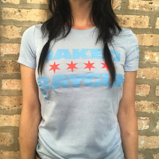 Naked Raygun "Chicago Flag" Blue Ladies Tee Shirt
